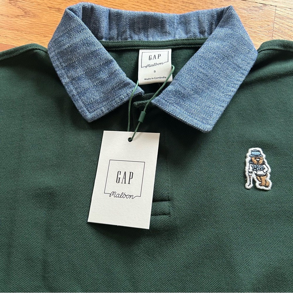 MALBON Golf GAP Polo Shirt Men's Small Green Short Sleeve NEW NWT